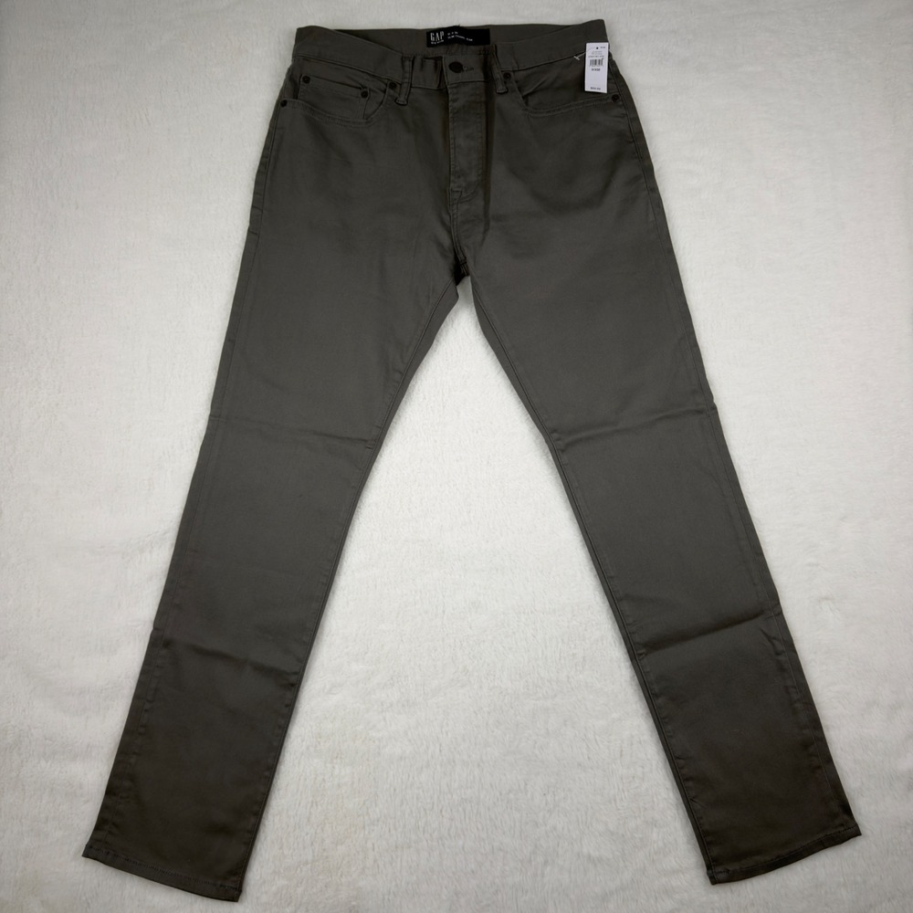 Gap Slim Travel Jeans Mens 31x32 Olive Green Grey Stretch Cotton 513447-00-1